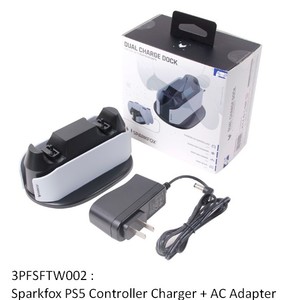 Sparkfox Dual PS5 Controller Charge Dock + AC Adapter