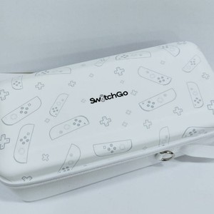 Switch Go กระเป๋าแบบหนา Switch OLED ขาวลายจอยคอนสีเทา ใส่ Dock ได้ ตั้งเครื่องได้